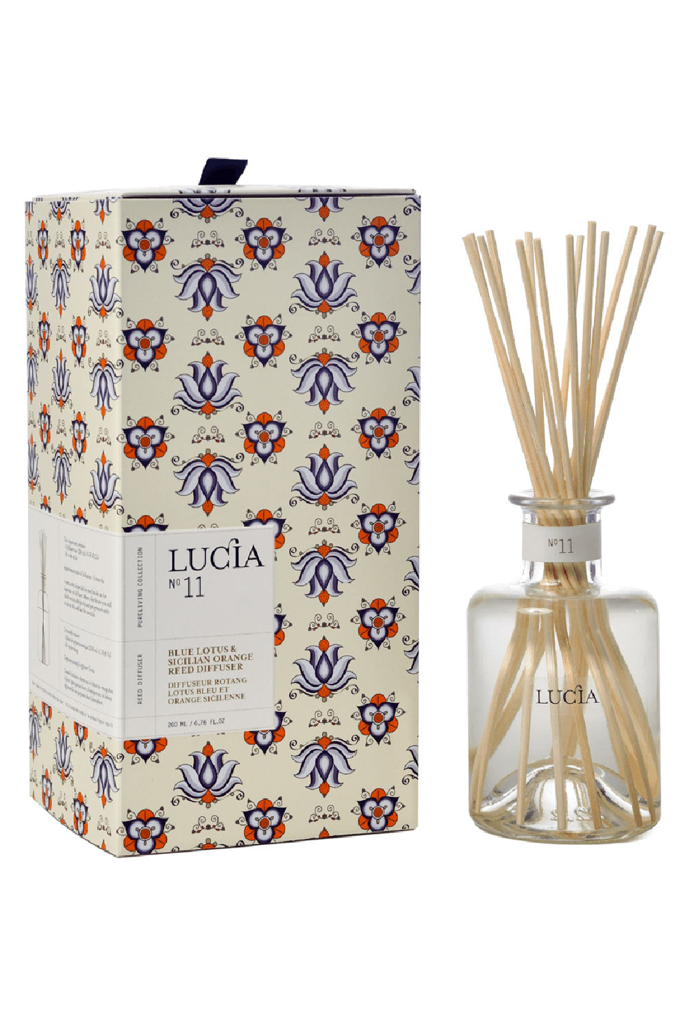 Blue Lotus and Sicilian Orange Reed Diffuser by Lucia | Maison garçonne brand