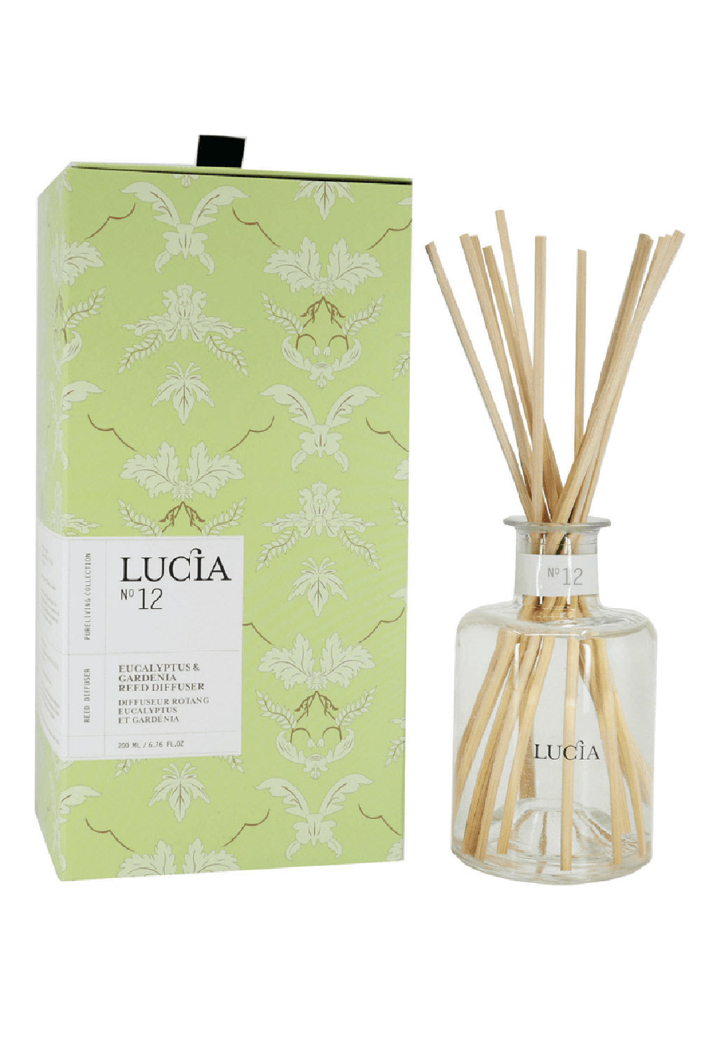 Eucalyptus and Gardenia Reed Diffuser by Lucia | Maison garçonne brand
