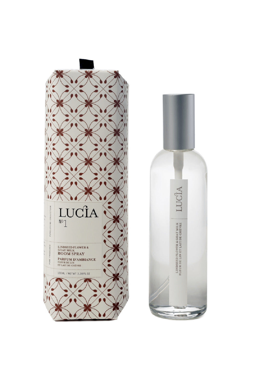 Lindseed Flower and Goat Milk Room Spray by Lucia | Maison garçonne brand