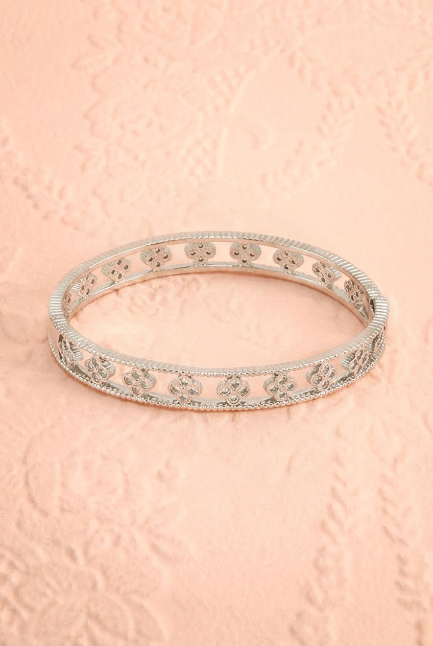 Mitsuko Silver Thin Crystal Bracelet | Boutique 1861