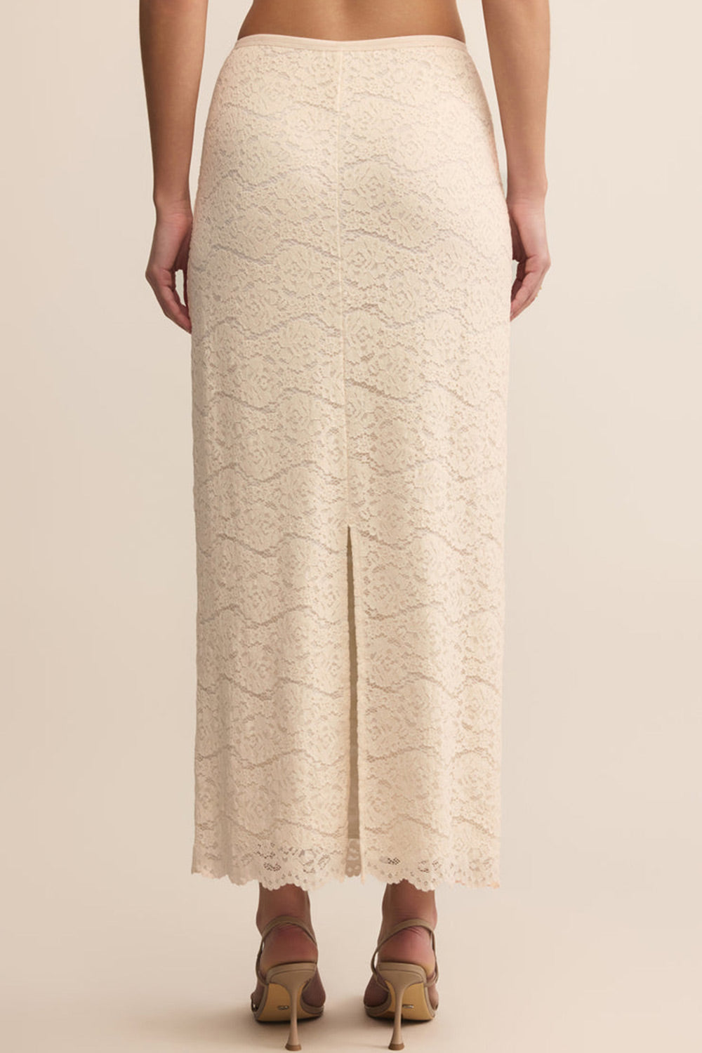 Moruya Ivory Lace Midi Skirt | Boudoir 1861 back model