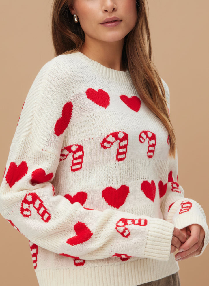 Morwell Ivory Christmas Sweater | Boutique 1861 side model