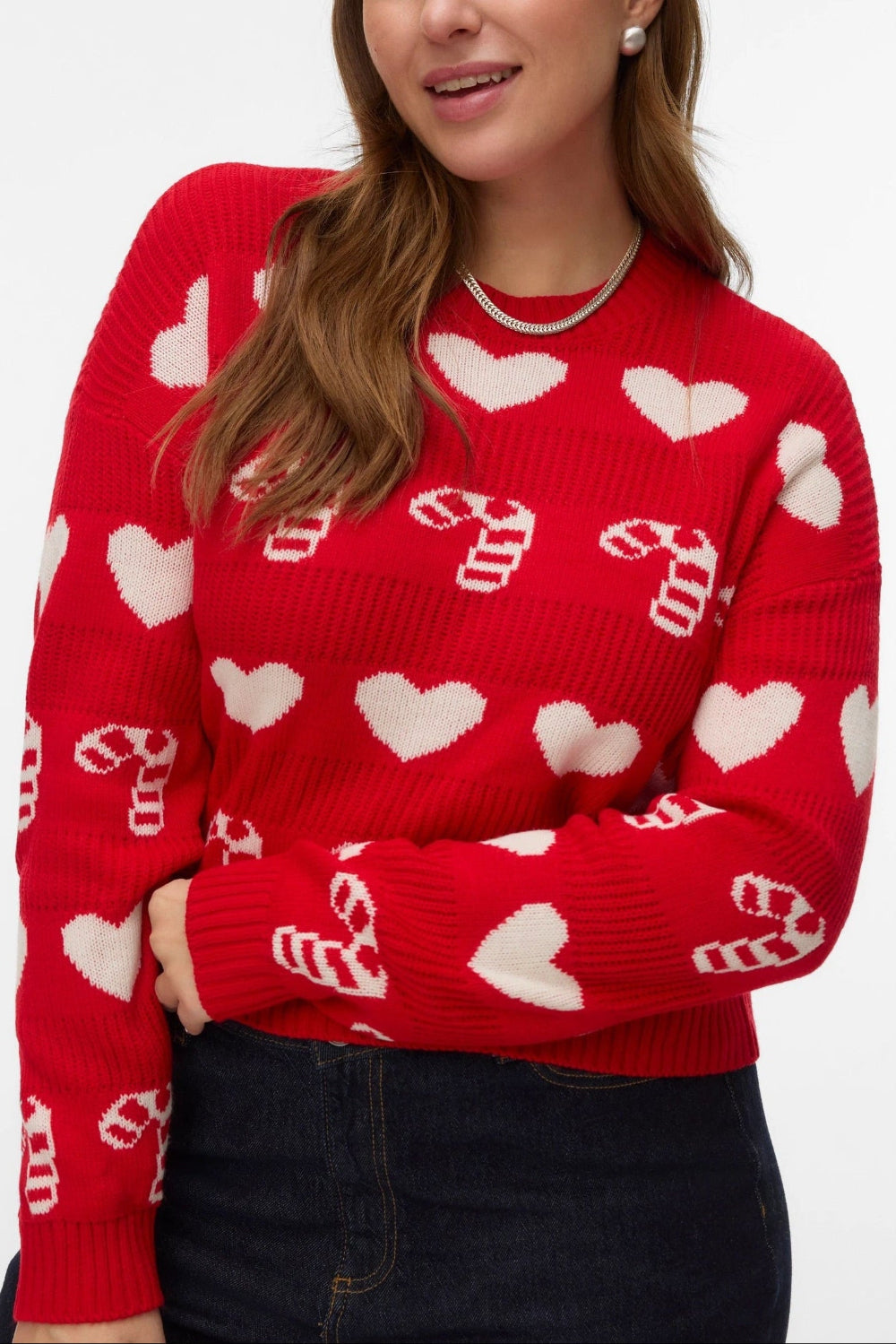 Morwell Red Christmas Sweater | Boutique 1861 front model