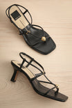 Topview Mylee black Strappy Leather Sandals with Sculptural Heel by Dolce Vita at la petite garçonne