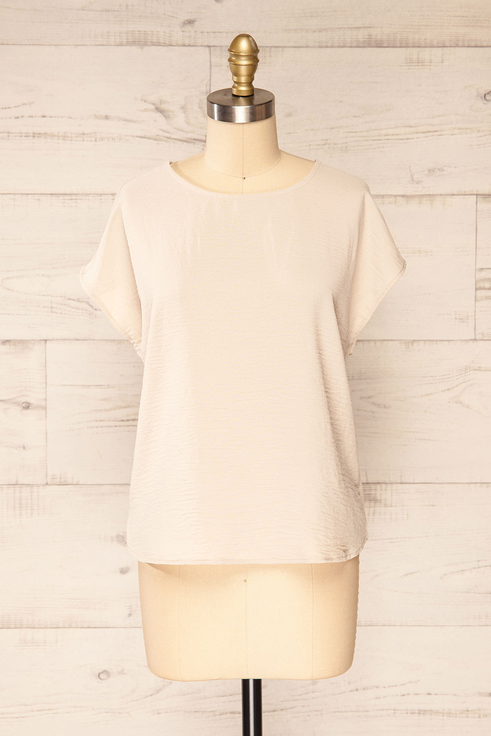 Margao Beige Top w/ Wide Sleeves | La petite garçonne front view
