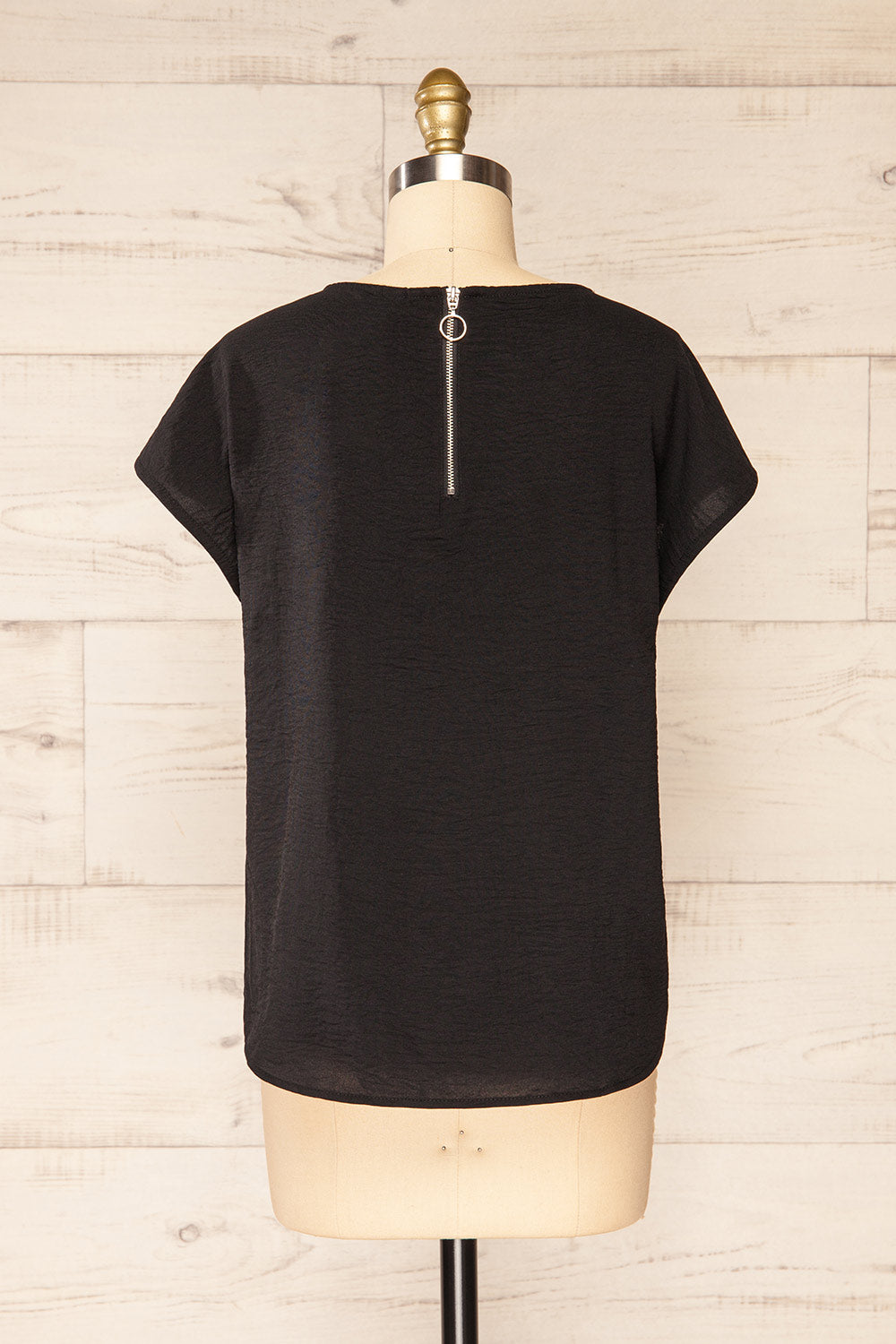 Margao Black Top w/ Wide Sleeves | La petite garçonne back view
