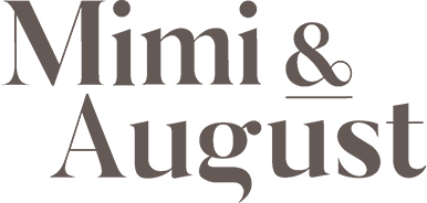 Logo of Mimi & August with a white background