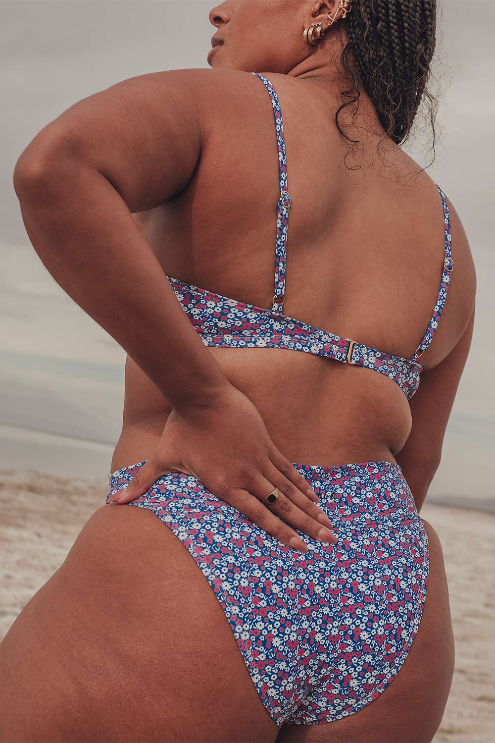 NANA THE BRAND Luzalaka Blue Floral Bikini Bottom | La petite garçonne back model