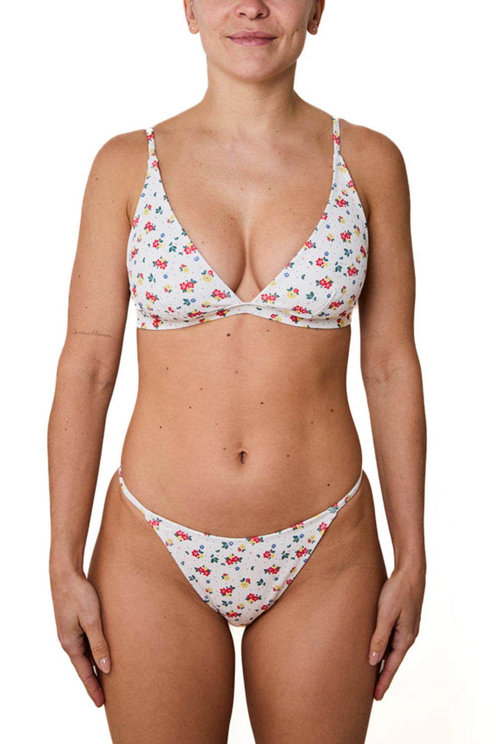 Dhap Flowers and Dots Bikini Top | La petite garçonne ecom front