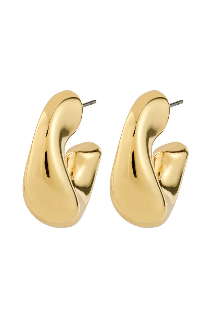 Panaji Gold | Chunky Half Hoops Earrings by Pilgrim