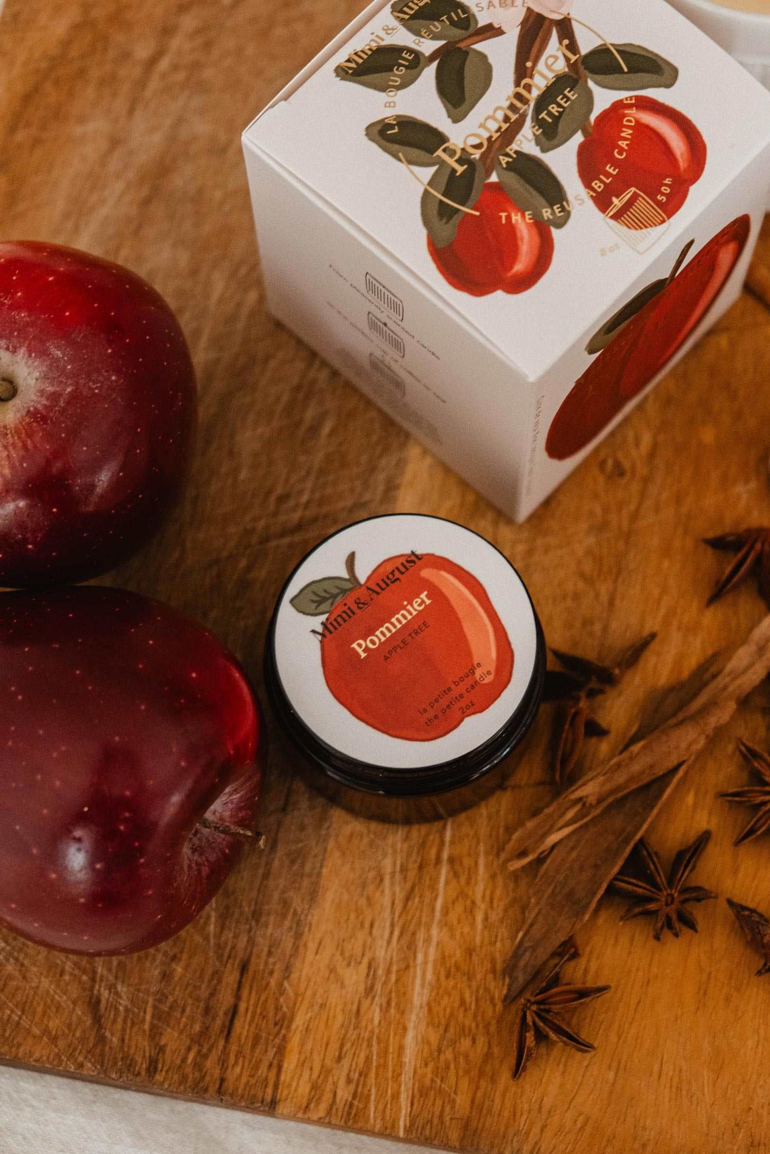 top lifestyle view of Apple Tree Candle at Maison garçonne