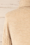 Pulborough Beige Cropped Turtleneck Sweater | La petite garçonne  back close-up