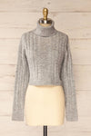Pulborough Grey Cropped Turtleneck Sweater | La petite garçonne front view
