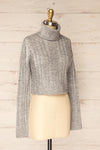 Pulborough Grey Cropped Turtleneck Sweater | La petite garçonne  side view