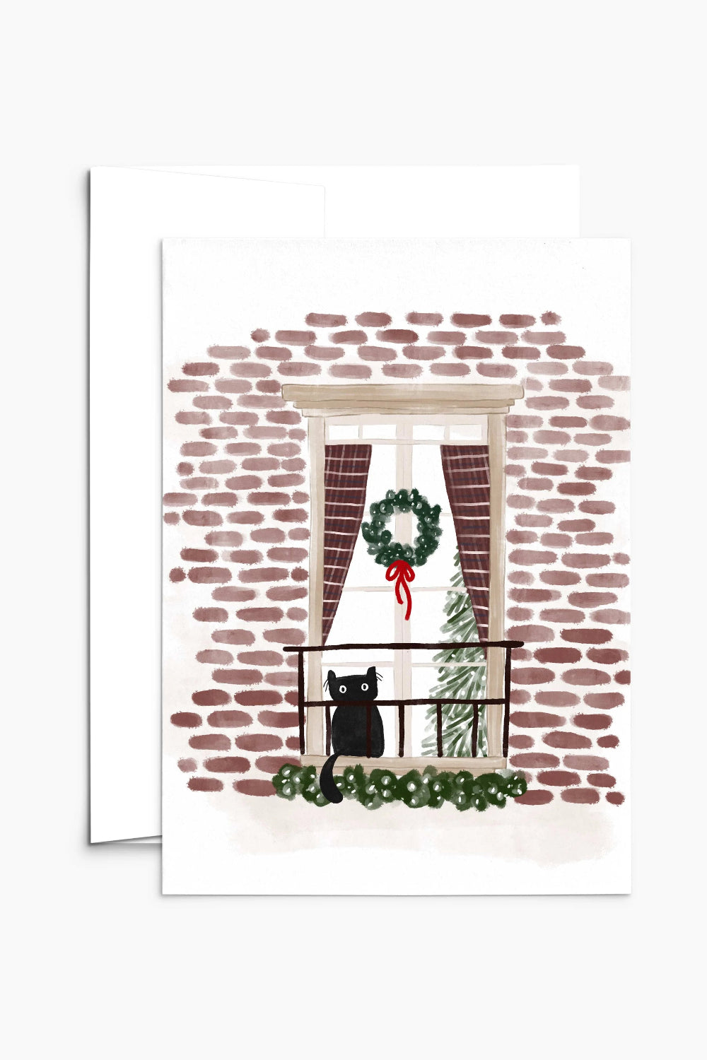 Purr-fectly Waiting for Santa Christmas Greeting Card from Mimi and August