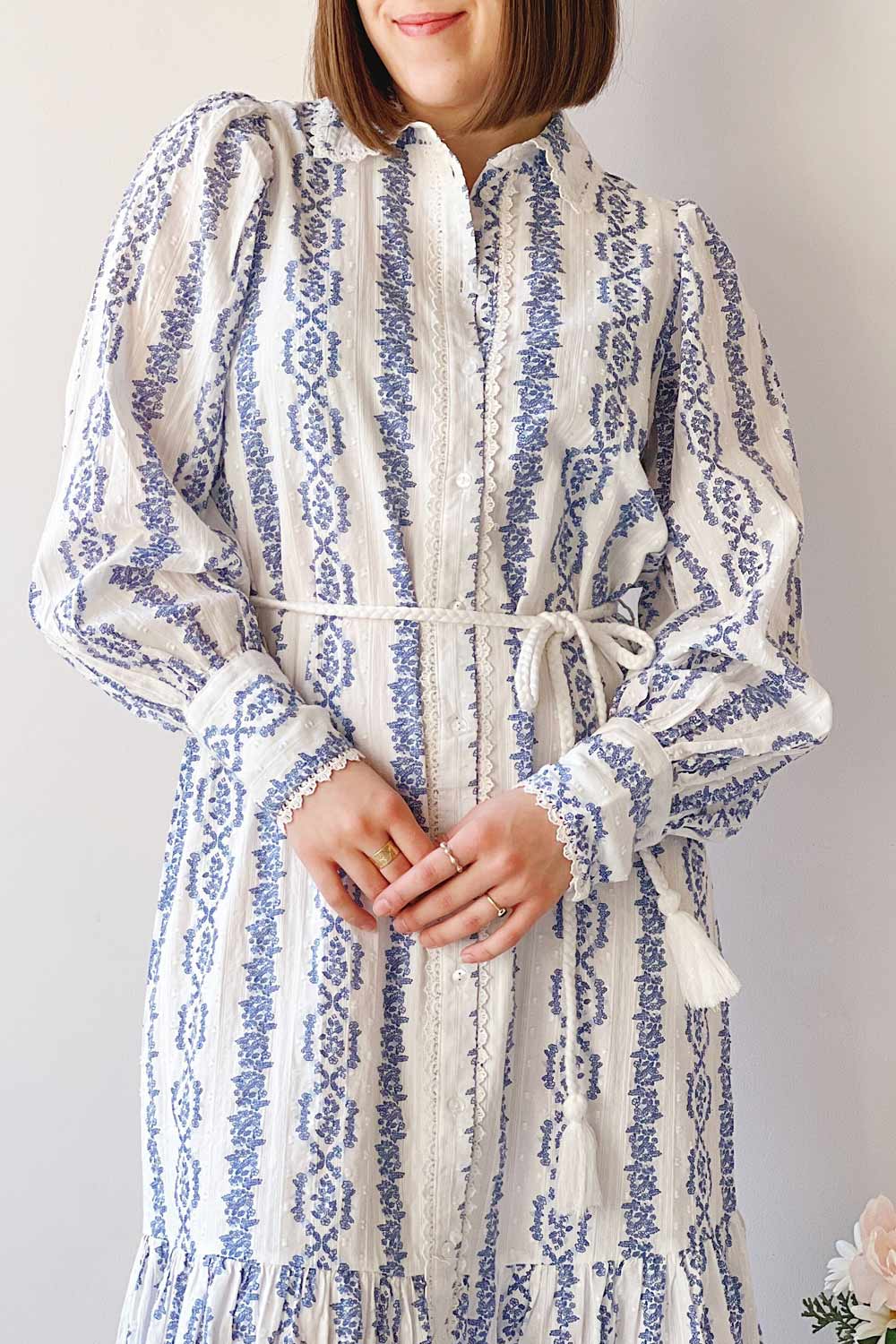 Darcy Green | Maxi Satin Dress w/ Slit- Boutique 1861 on model