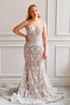 Evanthe | Crystals Mermaid Wedding Dress- Boutique 1861 on model
