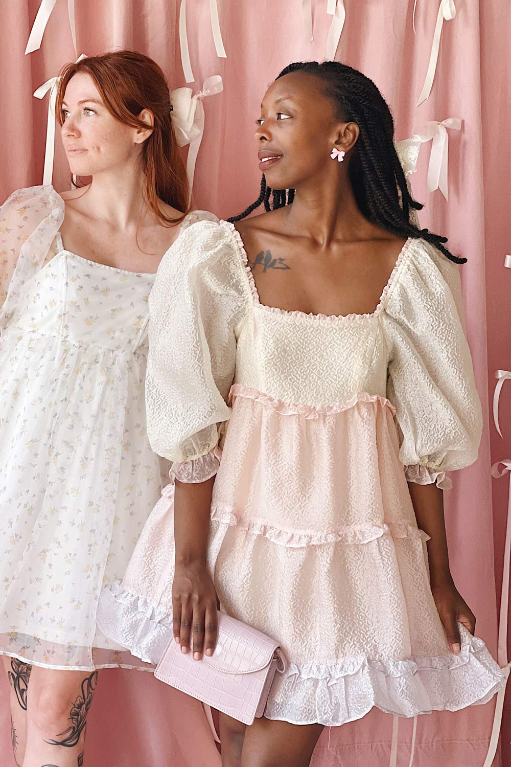 Kemlie | Short Multicolor Layered Dress w/ Ruffles- Boutique 1861 on model