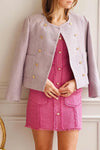 Nareve Lilac | Vintage Style Tweed Jacket- Boutique 1861 on model