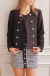 Nareve Black | Vintage Style Tweed Jacket- Boutique 1861 on model