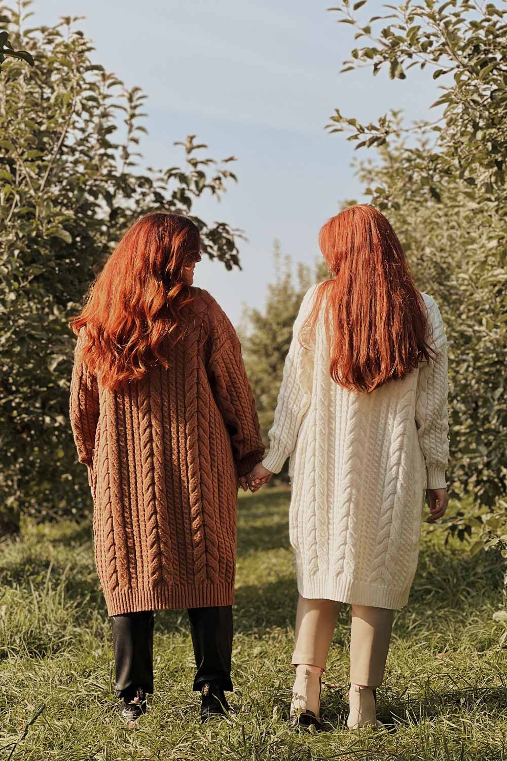 Valletta Caramel | Open Front Knit Long Cardigan-Boutique 1861 on models back