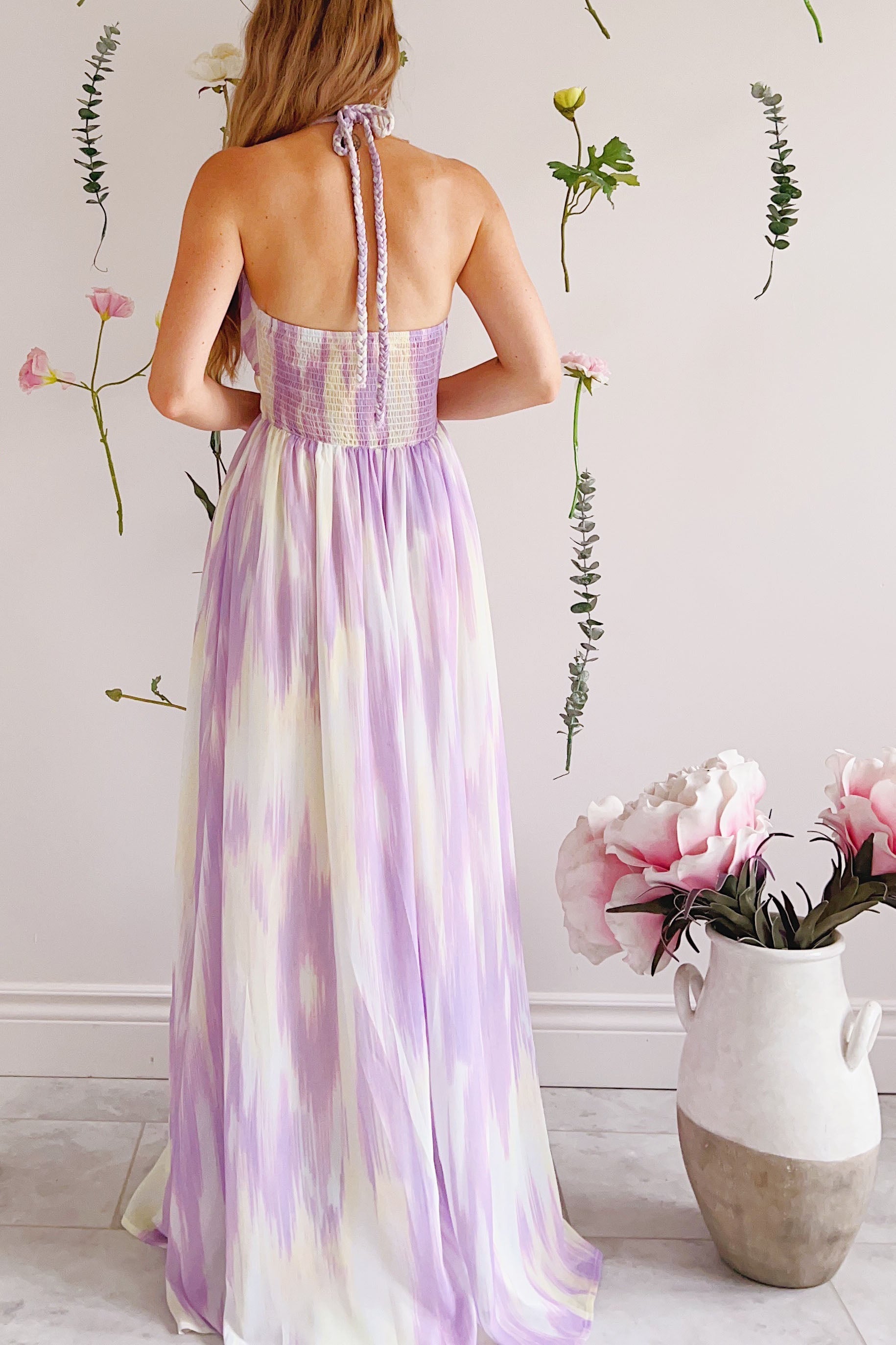 Amakassou | Robe Maxi Jaune & Lilas