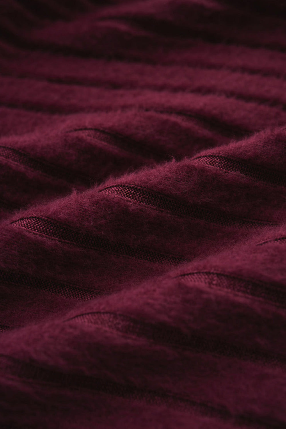 Sefra Soft Ribbed Knit Burgundy Cardigan | La petite garçonne details