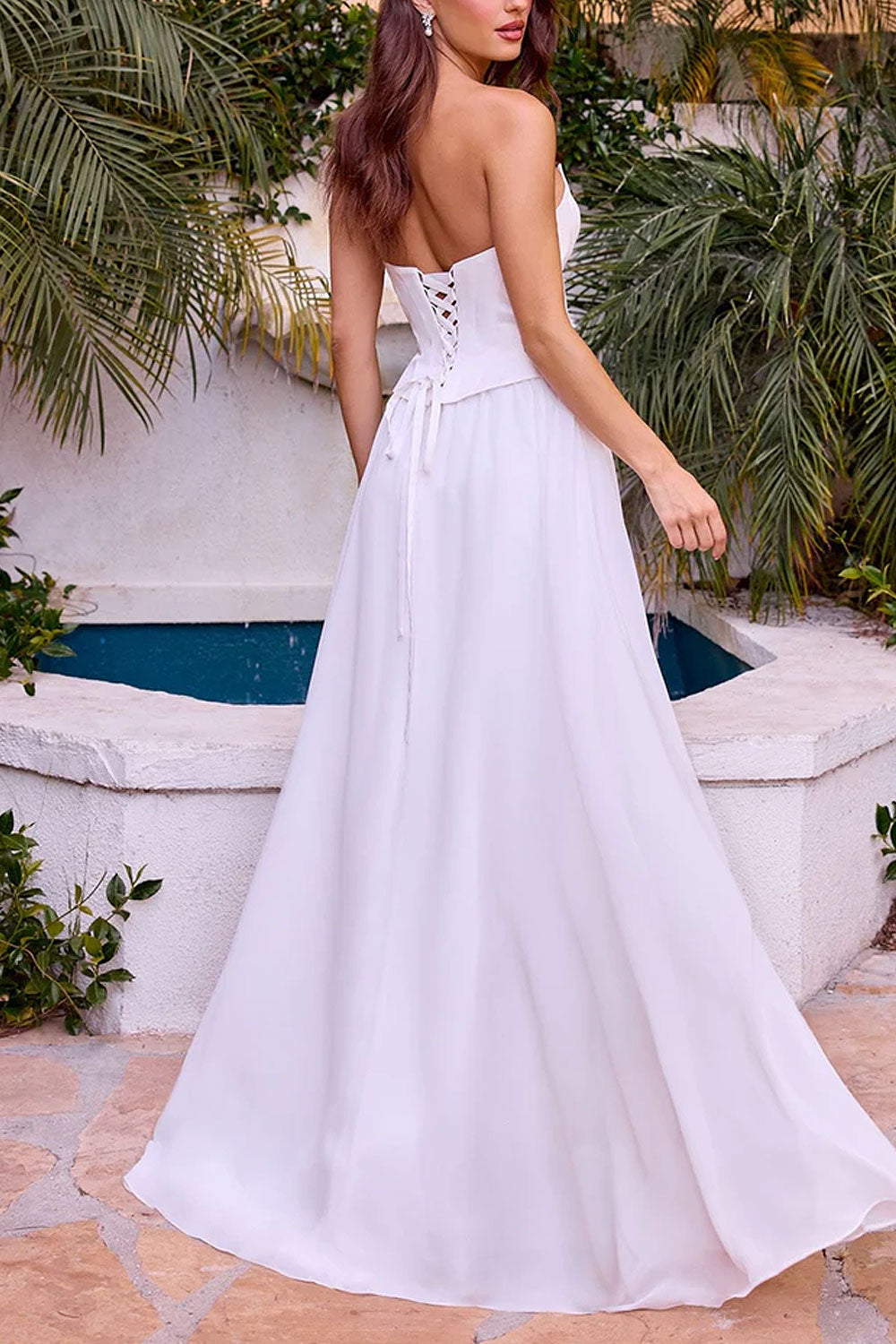 Syrine | Chiffon A-line Corset Dress