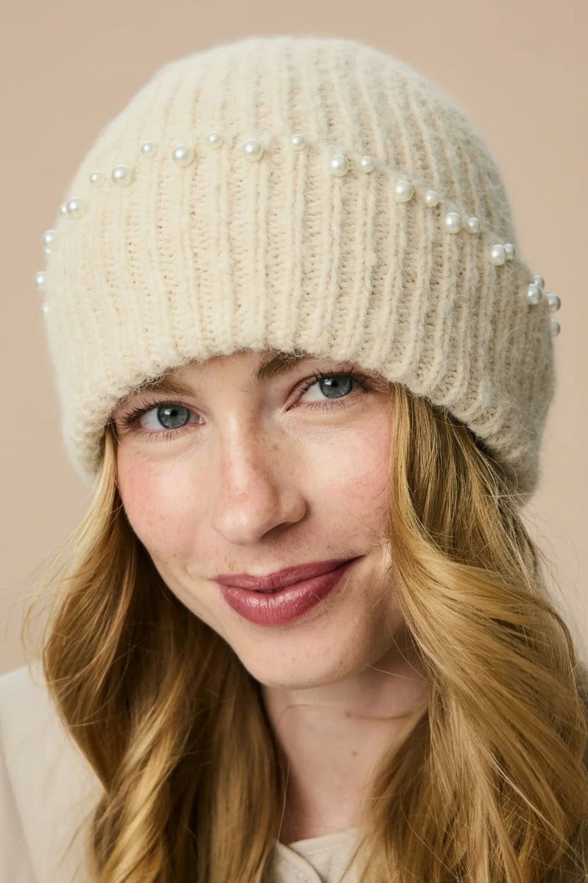 Sunbury | Tuque Tricotée avec Perles