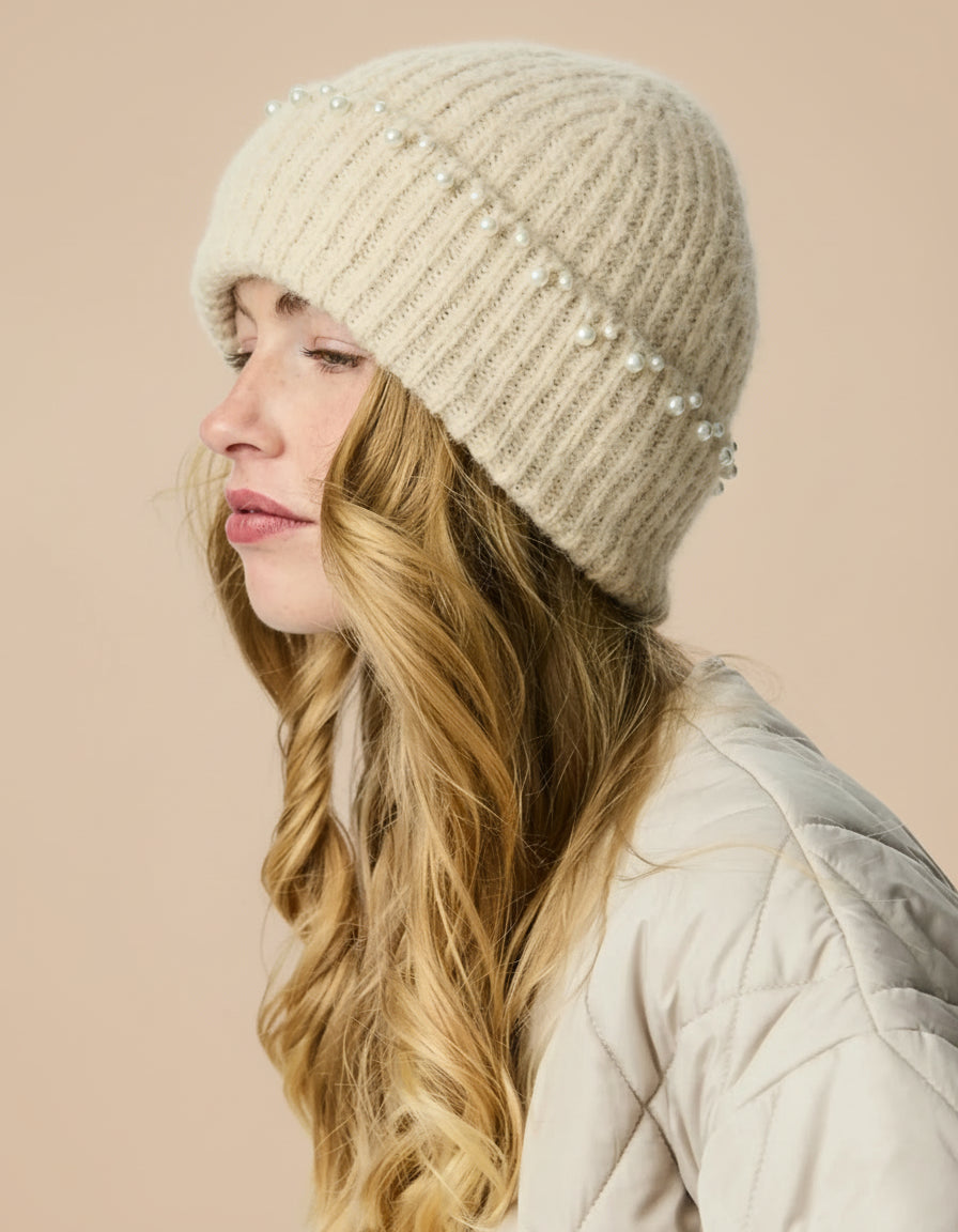 Sunbury | Tuque Tricotée avec Perles