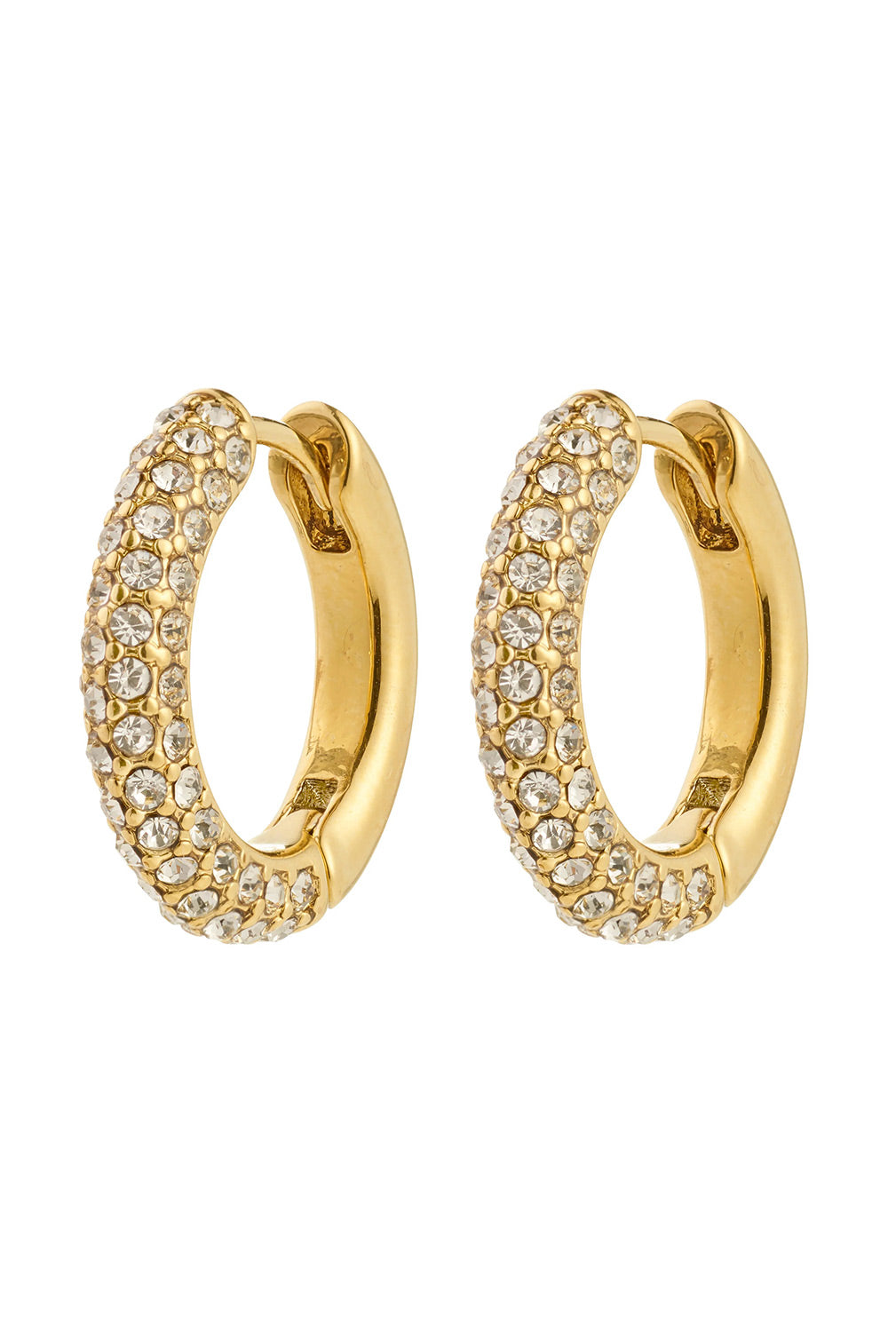 Tatum Gold Hoop Earrings with Crystals Pilgrim | La petite garçonne