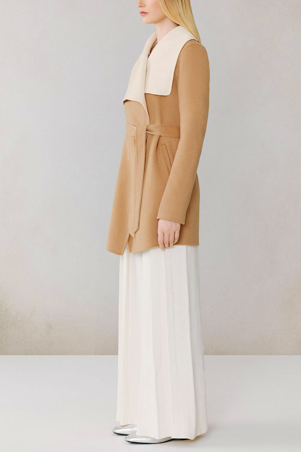 Treviso Two-Tone Wool Coat | La petite garçonne side model