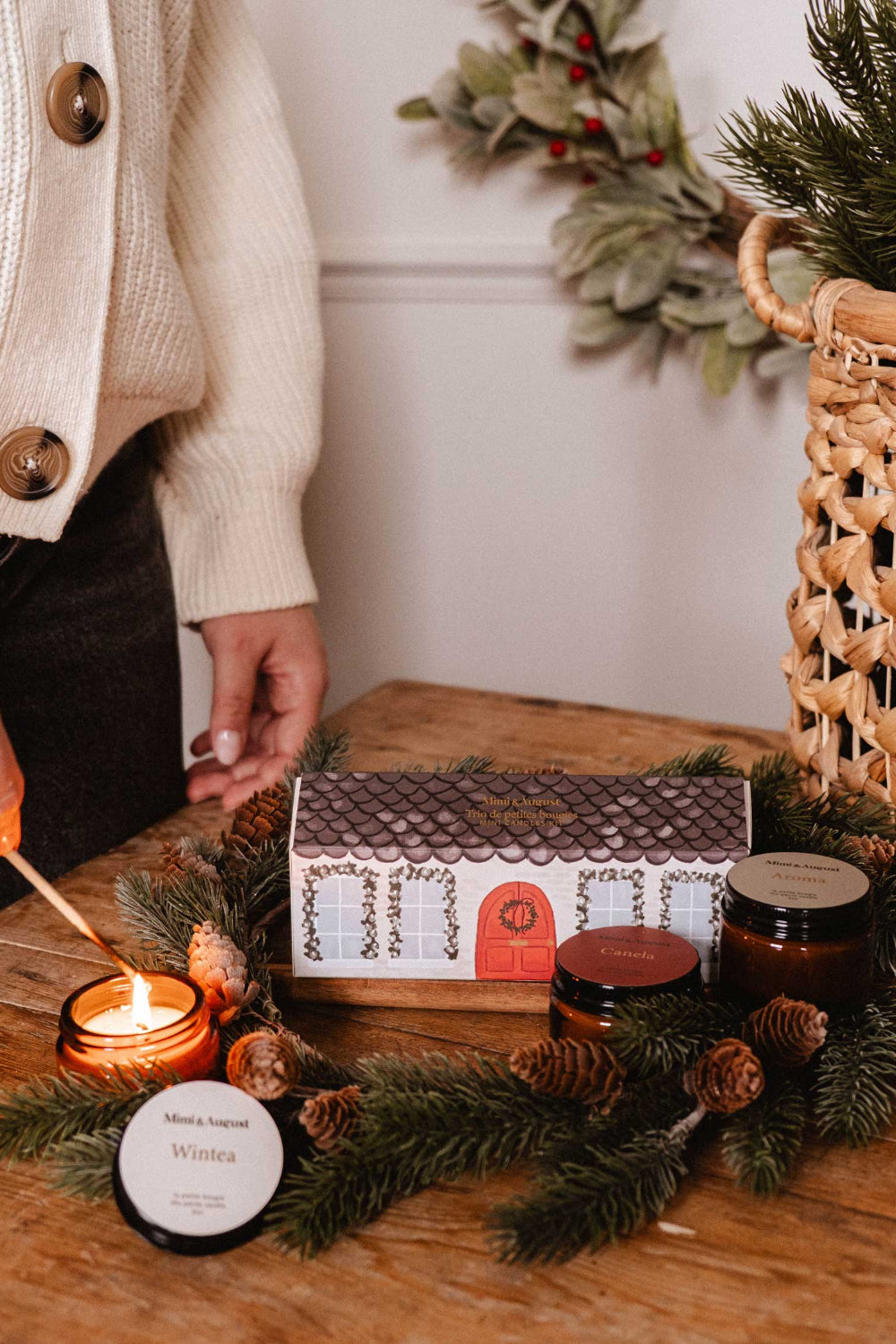 Little Christmas gift Box 3 set candle by mimi and august