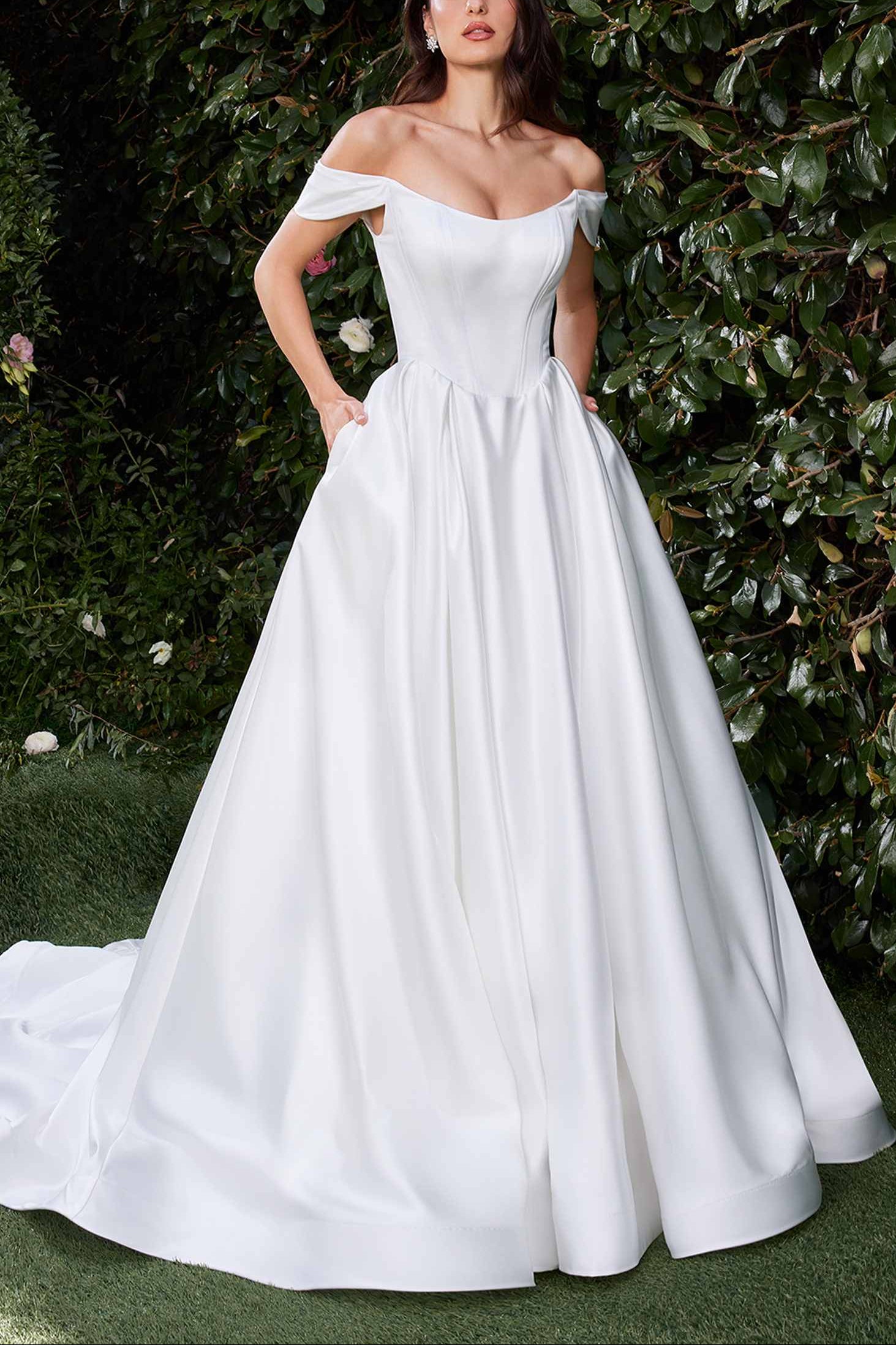 Valentyne | Maxi Satin Off Shoulders Wedding Dress