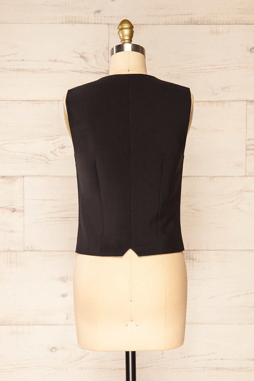Yavne Black Sleeveless Blazer | La petite garçonne back vie