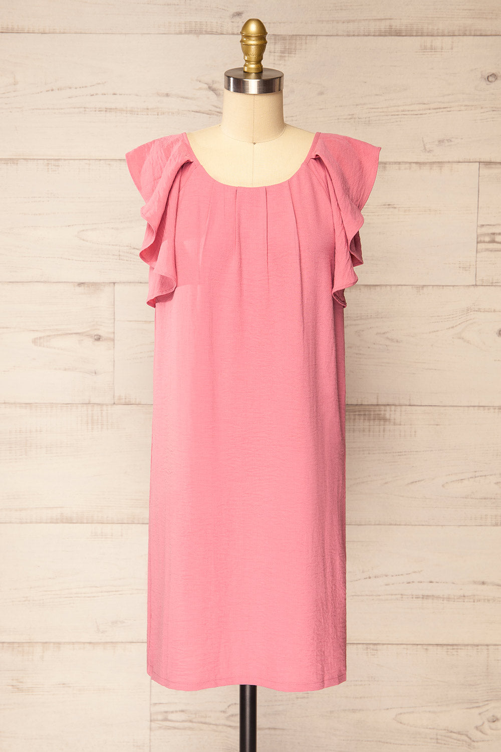 Aaron Pink Straight Short Dress | La petite garçonne front view