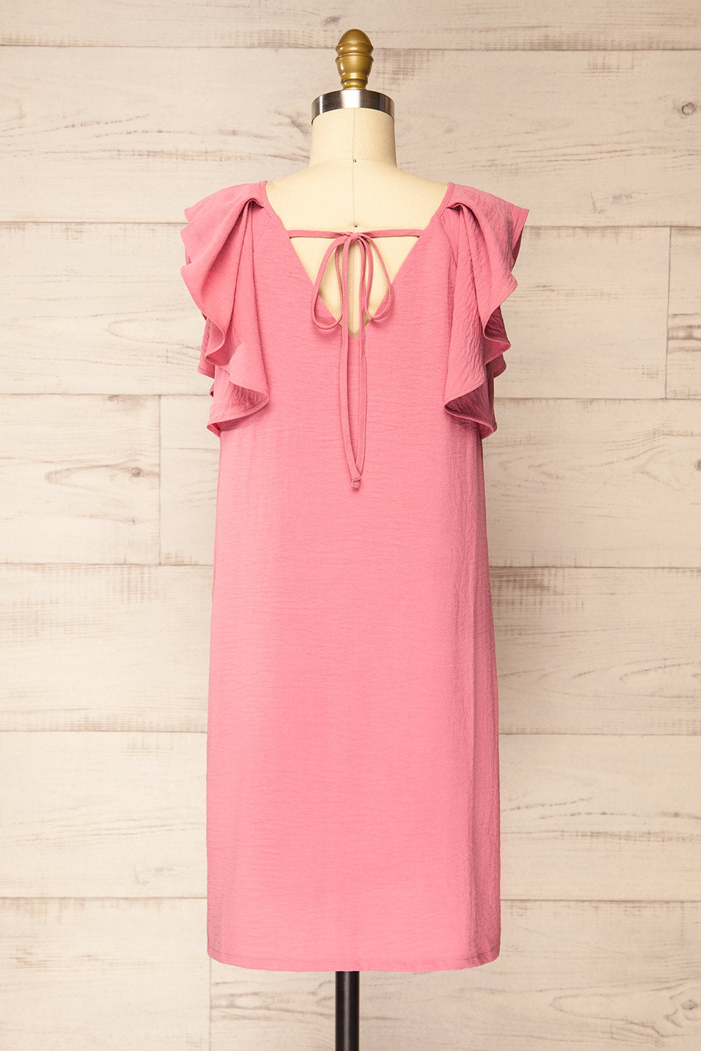 Aaron Pink Straight Short Dress | La petite garçonne back view