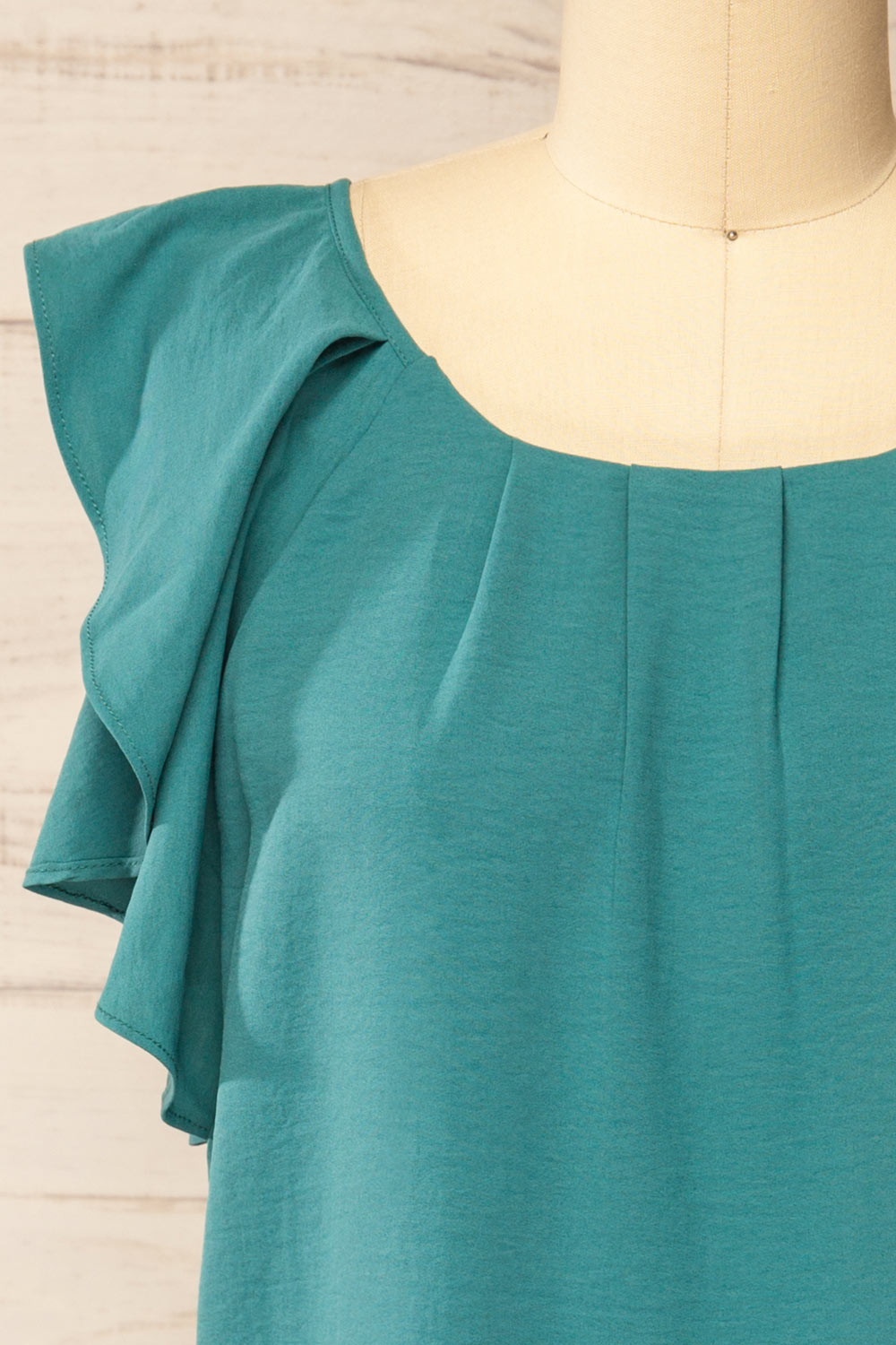 Aaron Teal Straight Short Dress | La petite garçonne front