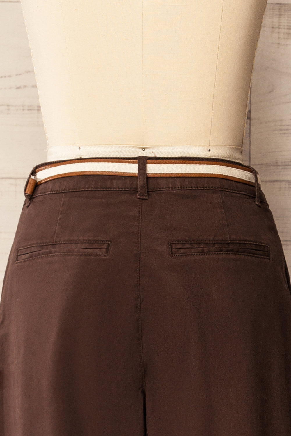 Aberdeen Brown Denim Pants with Belt | La petite garçonne back