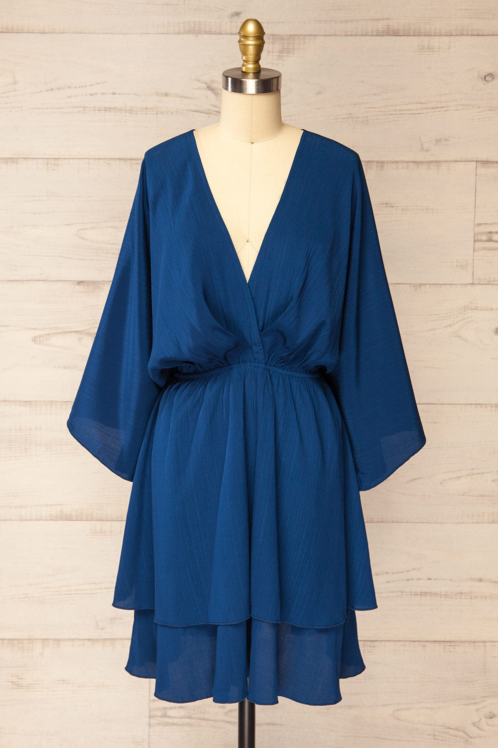 Mini Dress Navy Blue Batwing Dress Lu's Chic Women's Tunic Dress