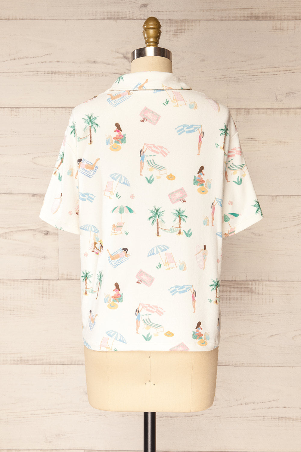 Abomey Button-up Top w/ Beach Print | La petite garçonne back view