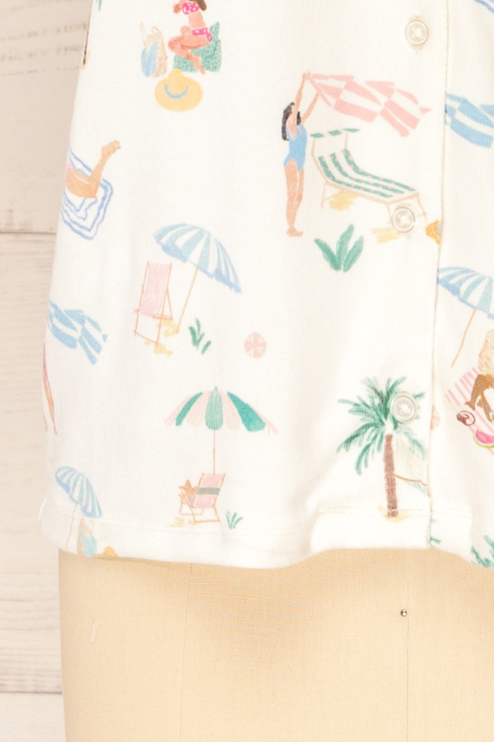 Abomey Button-up Top w/ Beach Print | La petite garçonne bottom