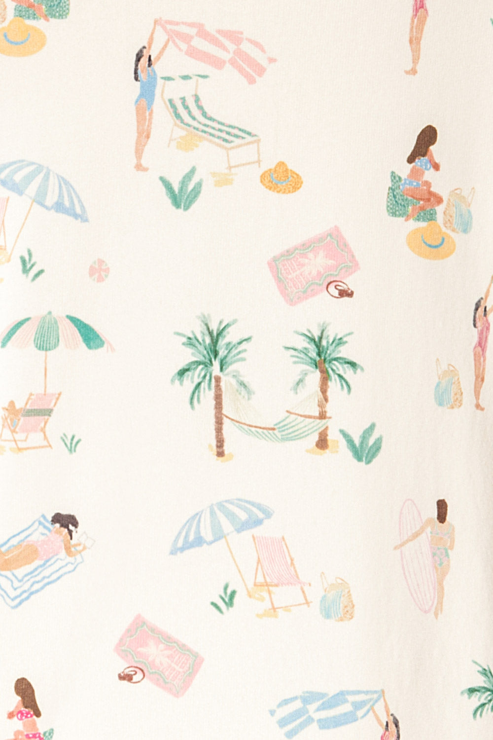 Abomey Button-up Top w/ Beach Print | La petite garçonne fabric