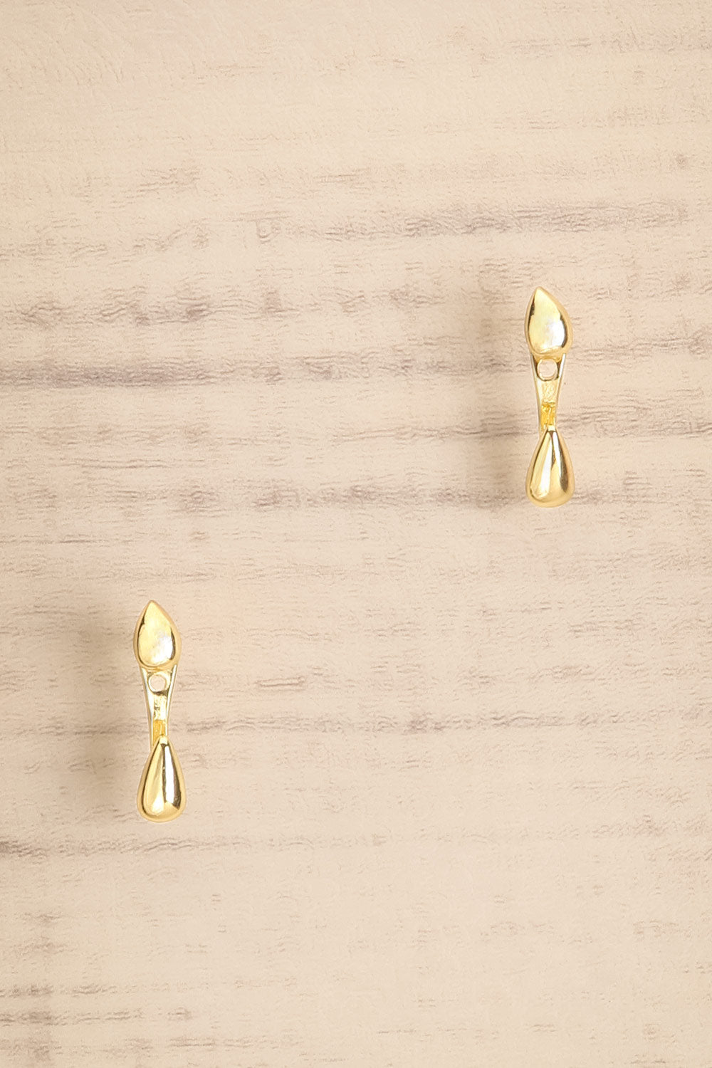 Abondance Gold Stud Drop Jacket Earrings | La petite garçonne close-up