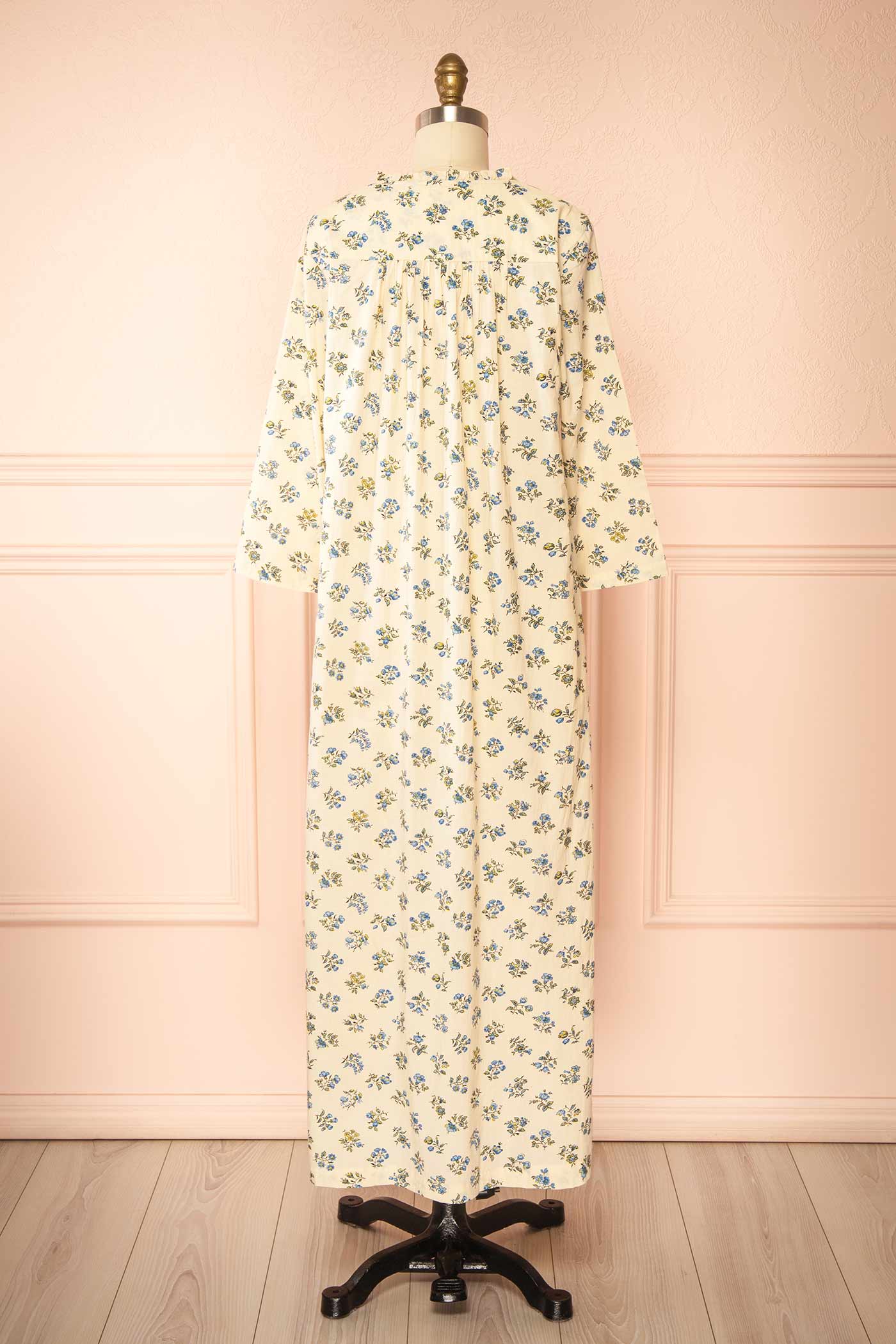 Abraham Ivory Floral Cotton Nightgown with Pockets | Boutique 1861 back