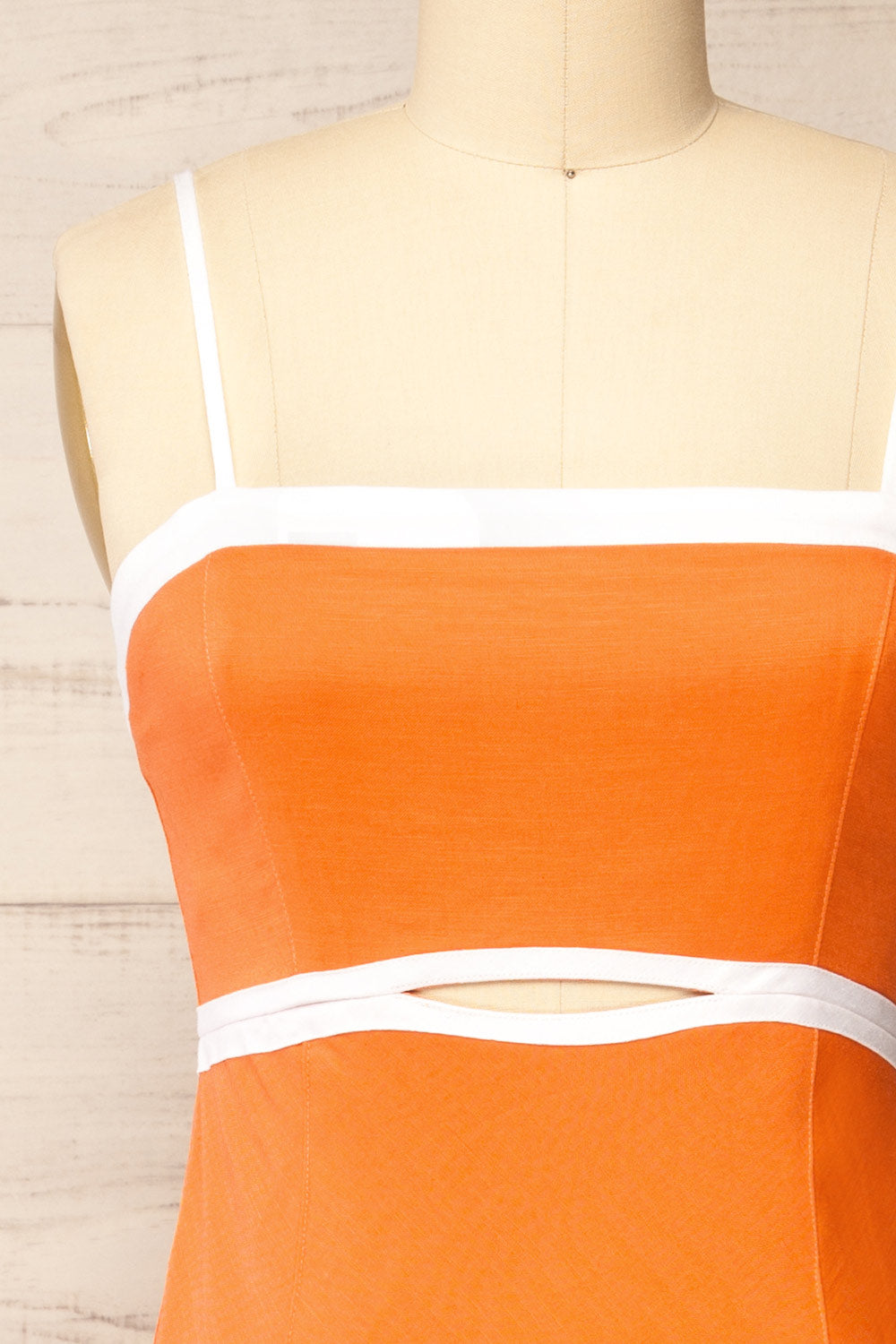 Acapulco Long Orange A-Line Dress | La petite garçonne front