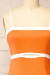 Acapulco Long Orange A-Line Dress | La petite garçonne front
