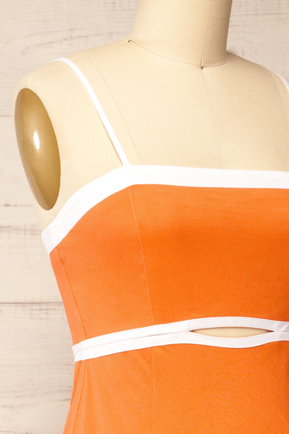 Acapulco Long Orange A-Line Dress | La petite garçonne side