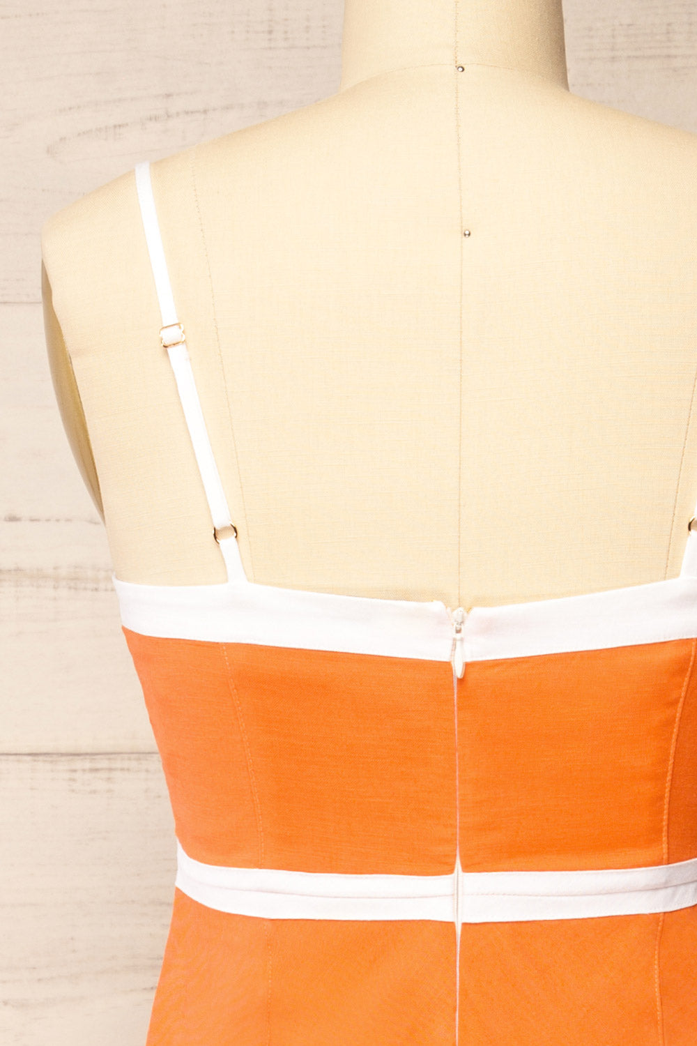 Acapulco Long Orange A-Line Dress | La petite garçonne back