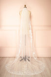 view of Achilia Ivory Floral Lace Tulle Wedding Veil at Boudoir 1861